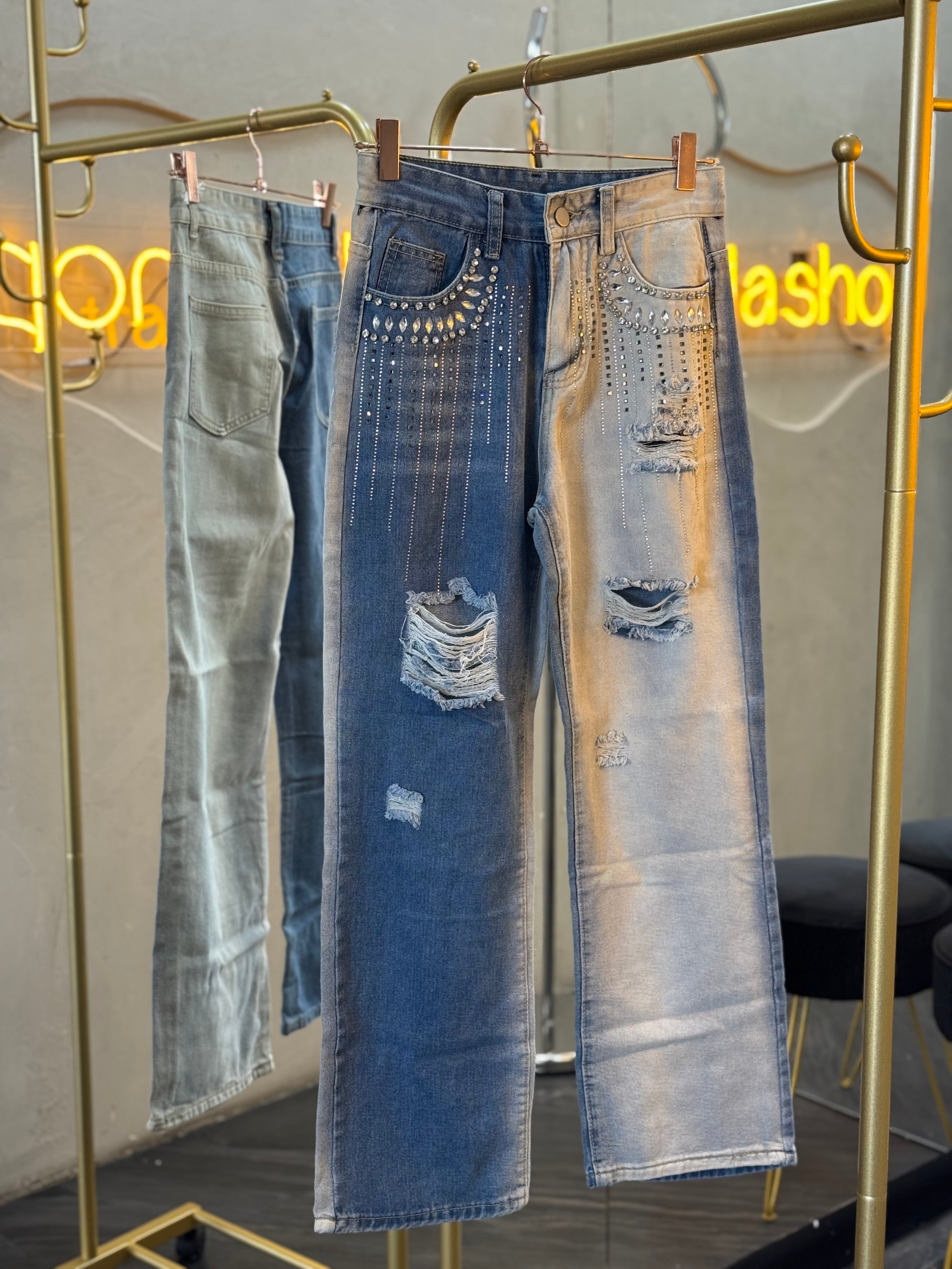 JEANS mezclilla Bicolor